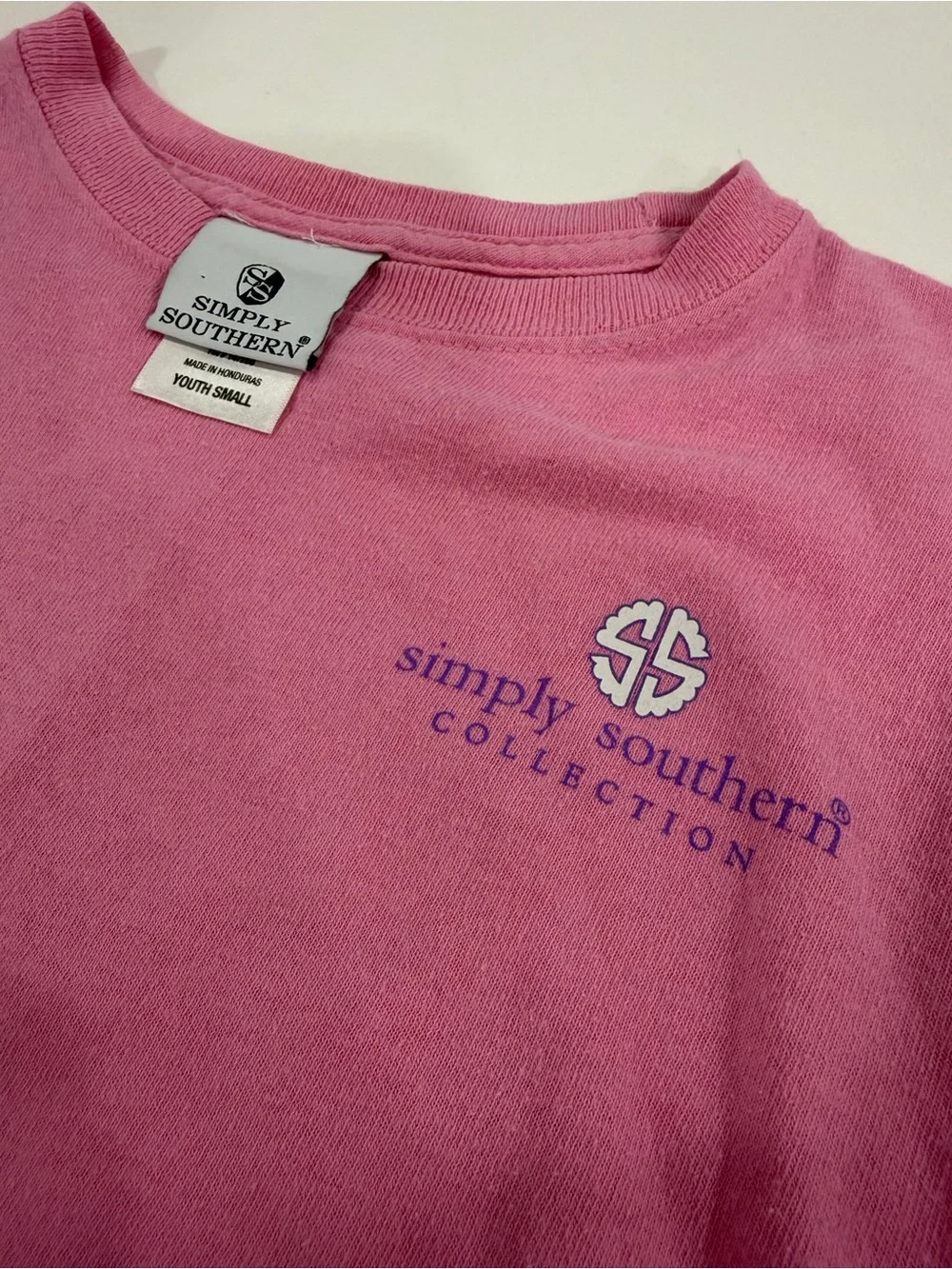 Simply Southern Girls Youth Small "Lil Salty But Sweet" Pink Long Sleeve T-Shirt - Picture 3 of 5